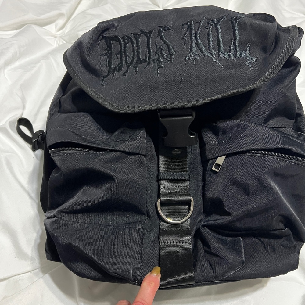 Dolls Kill Limited Edition Black Heavy Metal Stitch Backpack